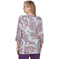 Petite Alfred Dunner Vail 3/4 Sleeve V-Neck Paisley Blouse - image 2