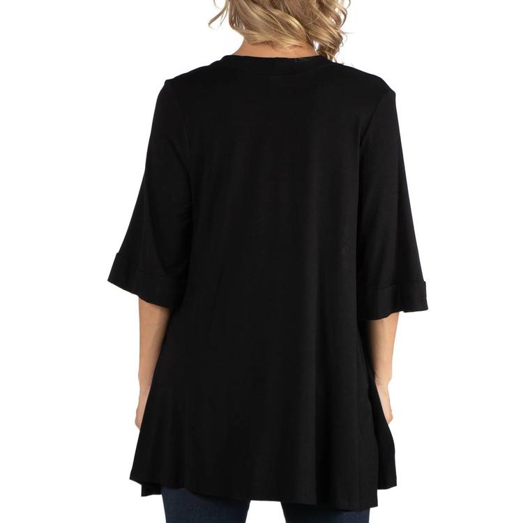 Plus Size 24/7 Comfort Apparel Open Front Maternity Cardigan
