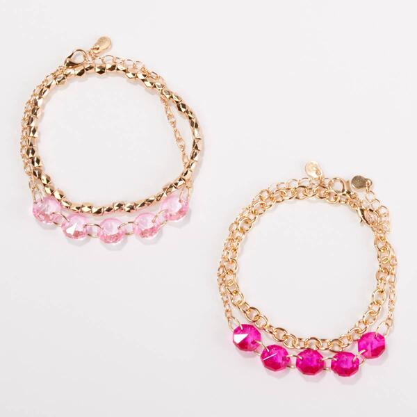 Ashley Cooper&#40;tm&#41; Faceted Beads Glass AB Stones Bracelet Set - image 