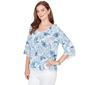 Womens Ruby Rd. French Riviera Floral Toile Scallop Blouse - image 3