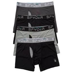 Mens Spyder 4pk. Nylon Front Fly Boxer Briefs