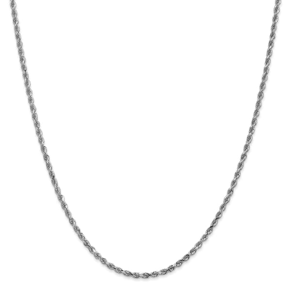 Gold Classics&#40;tm&#41; 2.25mm. 14k White Diamond Cut Rope Necklace - image 