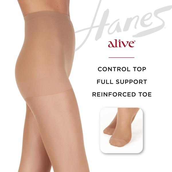 Womens Hanes® Alive Full Support Control Top Tights