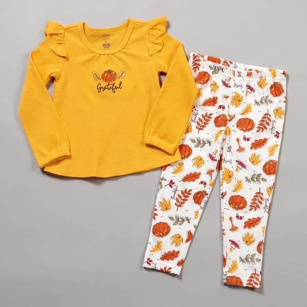 Toddler Girl Willow & Wyatt&#40;R&#41; Grateful Top & Harvest Leggings Set - image 