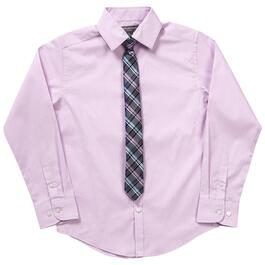 Boys &#40;8-20&#41; Van Heusen Dress Shirt & Clip On Plaid Tie