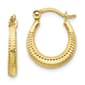 Gold Classics(tm) 10kt. Scalloped Textured Hollow Hoop Earrings - image 1