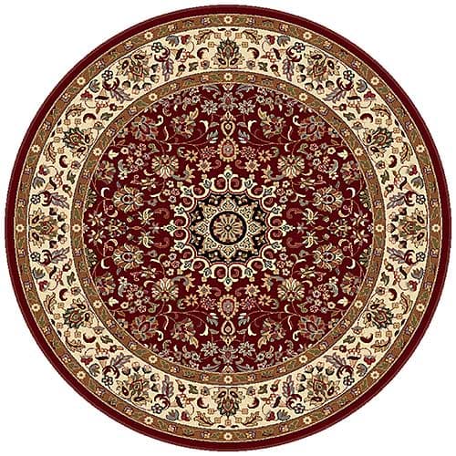 Tayse Elegance Victoria Red Round Area Rug - 5'3 - image 