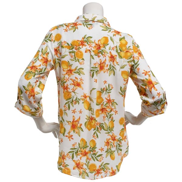 Juniors A. Byer Lemon Portofino Button Up Top