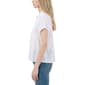 Womens NY Collection Short Sleeve Solid Smock Button Front Blouse - image 3