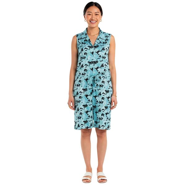 Womens Court Haley Sleeveless Tropical Floral Romper