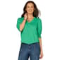 Plus Size Democracy Elbow Sleeve Scallop V Neck Blouse - image 2