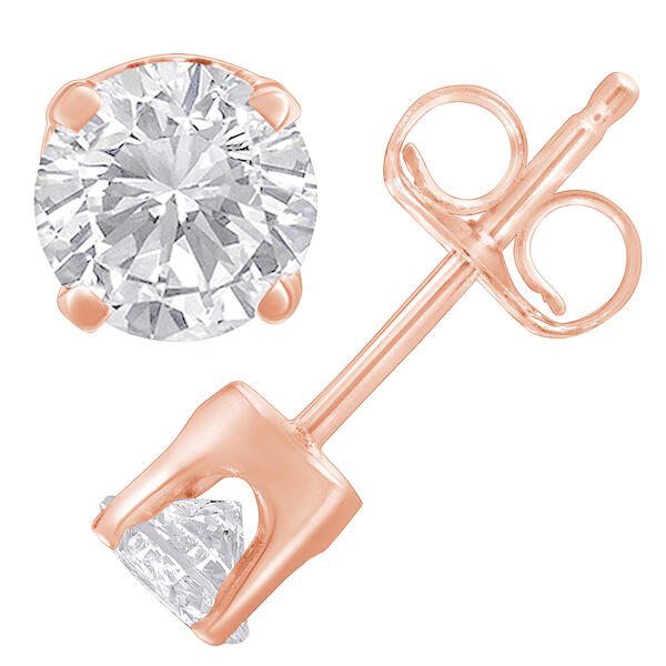 Diamond Classics&#40;tm&#41; Rose Gold 3/4ctw. Diamond Stud Earrings - image 