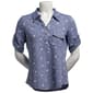 Womens Emily Daniels 2 Pocket Space Dye Butterflies Animal Polo - image 1