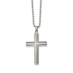 Mens Gentlemen's Classics(tm) Classic Brushed Steel Cross Necklace