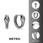Mens Lynx Stainless Steel Cubic Zirconia Snake Hoop Earrings - image 4