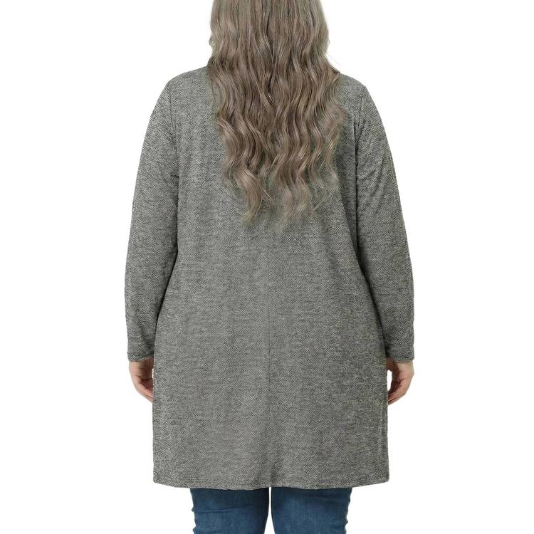 Plus Size NY Collection Long Sleeve Brushed Cardigan
