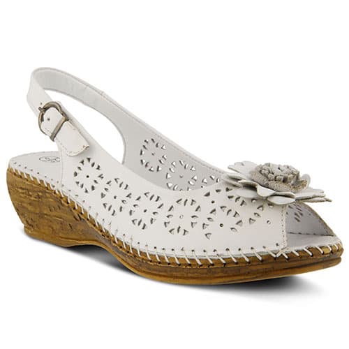 Womens Spring Step Belford Slingback Sandals – White
