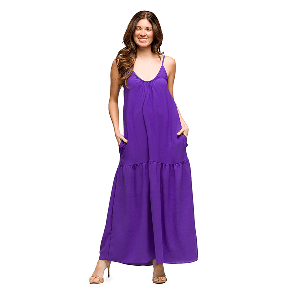 Plus Size 24/7 Comfort Apparel Spaghetti Maternity Maxi Dress - image 