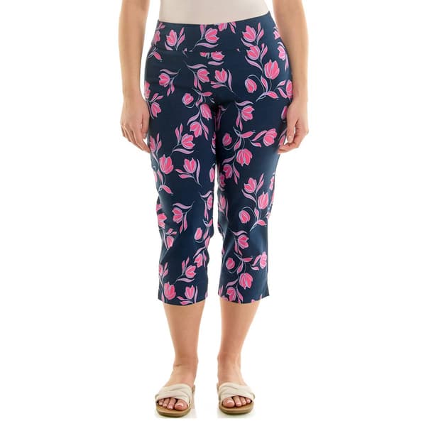 Petite Zac & Rachel Pull On Tulip Floral Millennium Capris - image 