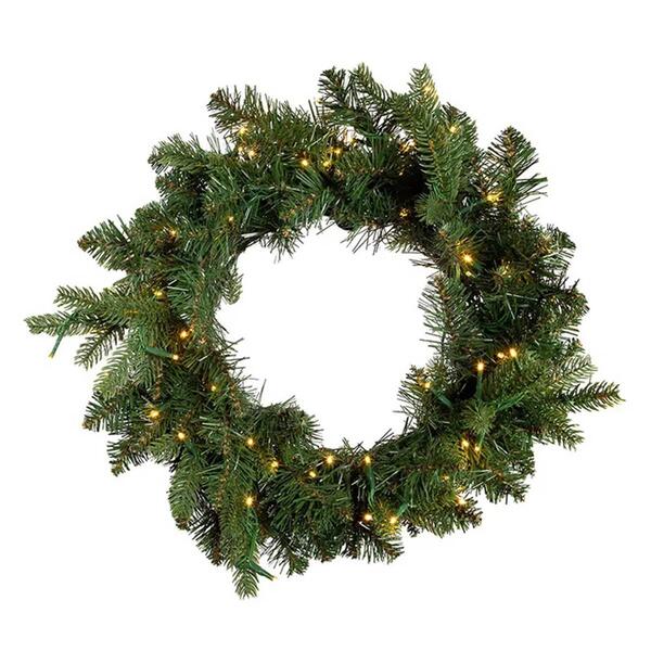 Kurt S. Adler 18in. Prelit Warm White LED Noble Fir Wreath - image 