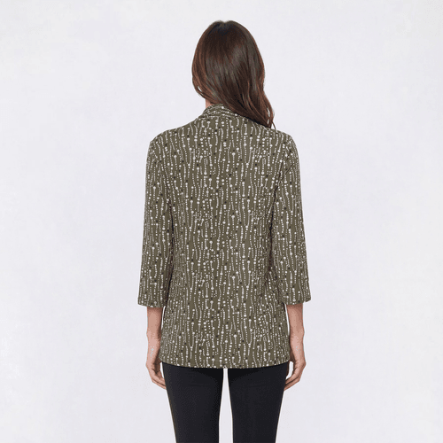 Plus Size Notations 3/4 Sleeve Dots Two In One Necklace Blouse