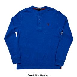 Mens U.S. Polo Assn.® Solid Thermal 3 Button Up Henley