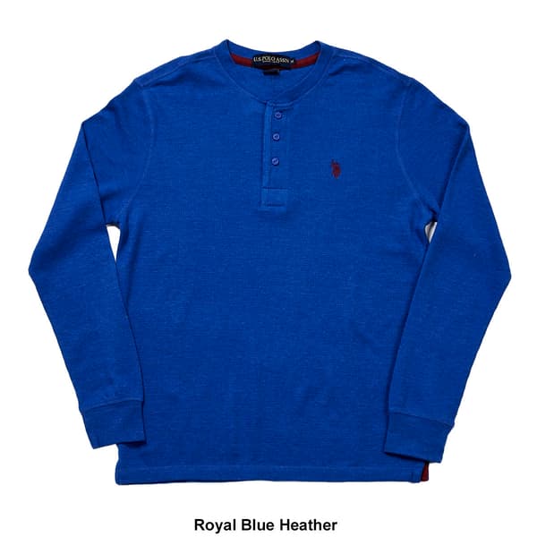 Mens U.S. Polo Assn.® Solid Thermal 3 Button Up Henley