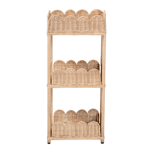 bali & pari Brooks Natural Rattan 3-Tier Storage Shelf