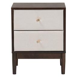 Baxton Studio Nikolai Mid-Century Wood 2-Drawer Nightstand