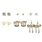 Ashley 6pr. Gold-Tone Heart & Bow Design Earring Set - image 1