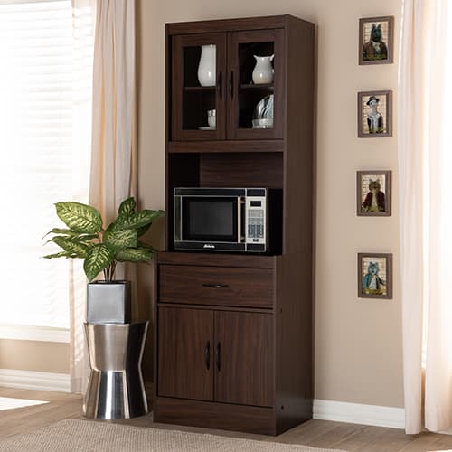 Baxton Studio Laurana Kitchen Cabinet and Hutch - image 