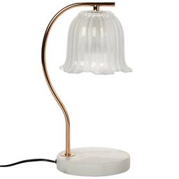 Luze Clarabell Marble Base w/ Frosted Glass White Shade Candle Wa