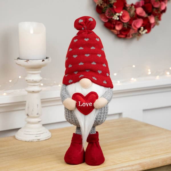 Northlight Seasonal Plush Love Valentine''s Day Gnome Figurine