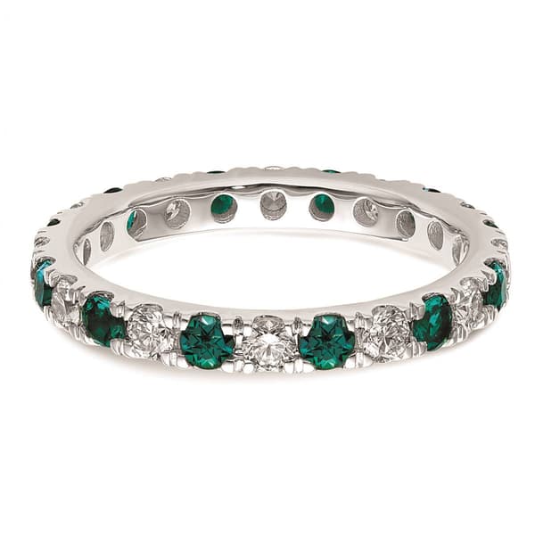Pure Fire 14kt. White Gold Lab Created Alexandrite Eternity Band