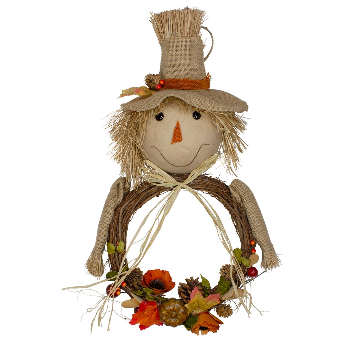 Northlight Seasonal 20in. Fall Scarecrow Wreath Wall Décor