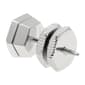 Mens Lynx Stainless Steel Mano Stud Hex White Diamond Earring - image 3