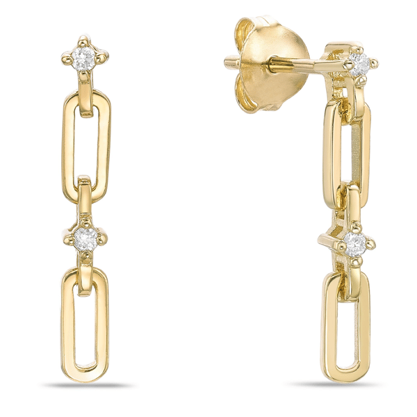 Brilliant Grown Gold-Plated Lab-Grown Diamond Link Drop Earrings - image 