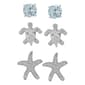 Gianni Argento Sterling Silver Turtle & Starfish 3pr. Earrings - image 1