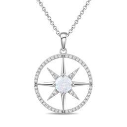 Gemstone Classics(tm) Compass Star Lab Grown Opal Pendant