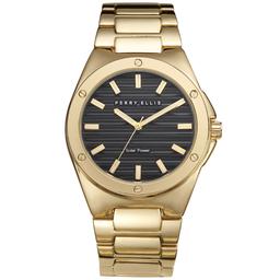Mens Perry Ellis Gold-Tone Solar Bracelet Watch - PES0004GD.UK