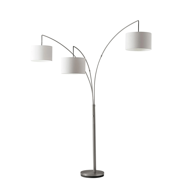 HomeRoots 74 Silver Three Light Tree Floor Lamp With White Line - image 