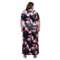 Plus Size 24/7 Comfort Apparel Navy Floral A-Line Maxi Dress - image 3