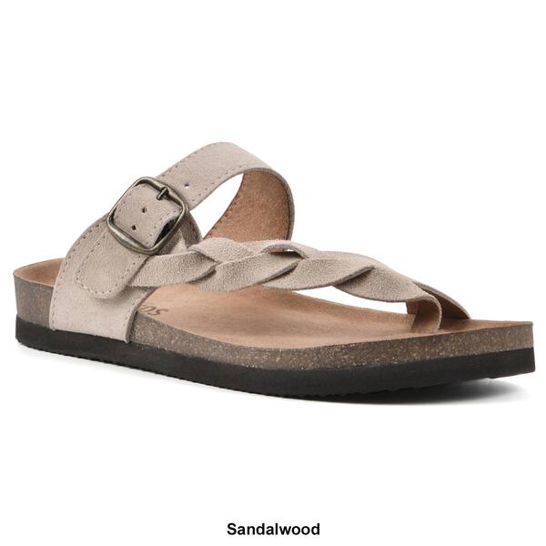 Womens White Mountain Crawford Suede Footbed Slide Wedge Sandals