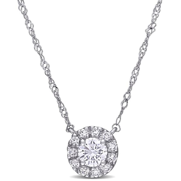 White Gold 3/8ctw Lab Grown Diamond Necklace - image 