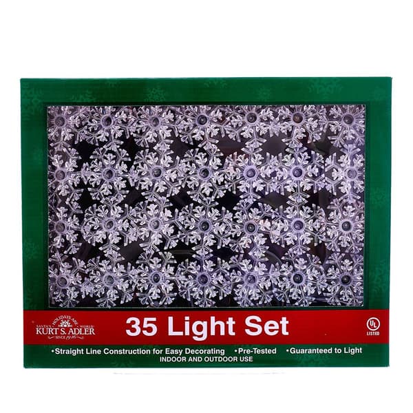 Kurt Adler UL 35-Light Double Layer Snowflake Reflector Set