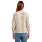 Womens Cure 3/4 Roll Tab Stripe Tie Front Henley Blouse - image 2