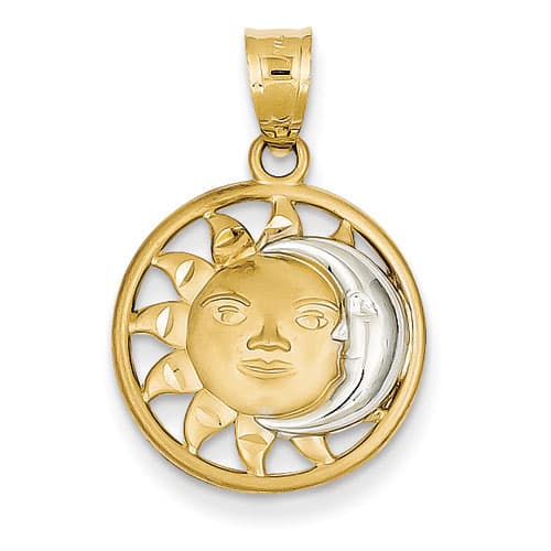 Gold Classics&#40;tm&#41; 14kt. & Rhodium Sun & Moon Charm - image 