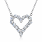 Saffron 0.5ctw. Moissanite Diamond Open Heart Pendant Necklace - image 2