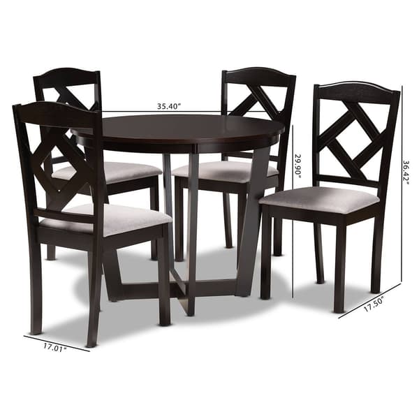 Baxton Studio Morigan Modern Dark Brown Wood 5pc. Dining Set