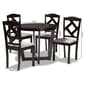 Baxton Studio Morigan Modern Dark Brown Wood 5pc. Dining Set - image 10